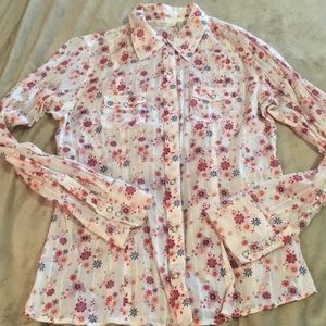Flowered long sleeve shirt